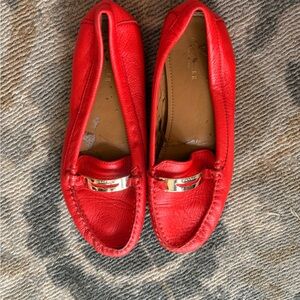 Coach Women's Red Leather Loafers
